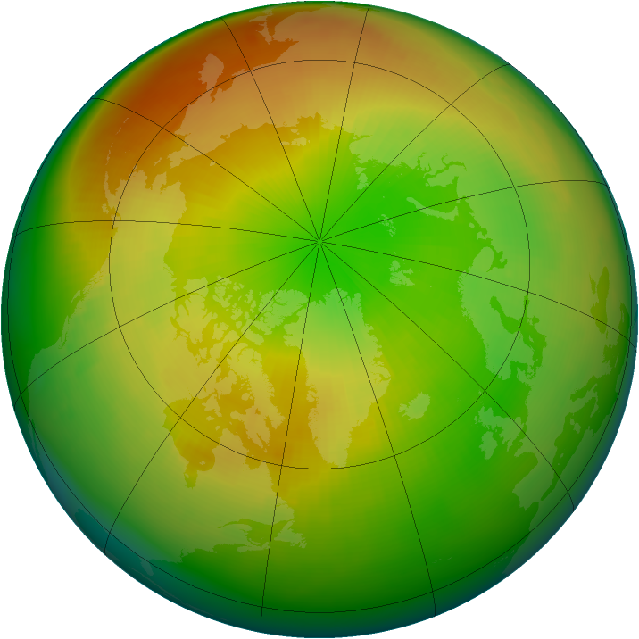 Arctic ozone map for March 2000